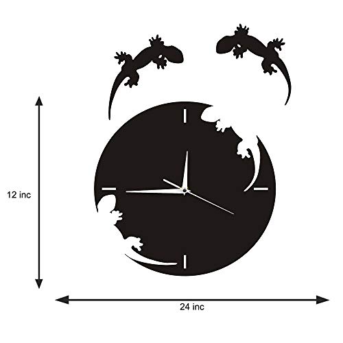 Relojes de pared Arte de pared abstracto Salamandra Gecko Lagarto Silueta Reptil Diseñado El barrido silencioso no significa nada de eso Molestar molesto Oficina Decoración para el hogar Regalo