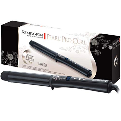 Remington CI9532 Pearl - Rizador de pelo, Cerámica con Perla, Punta Fría, Digital, Negro, Pinza de 32 mm