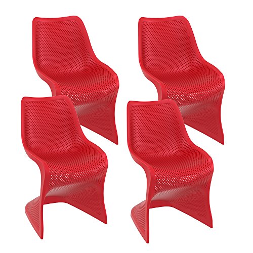 Resol Silla Bloom - Color Rojo, Set de 4 Unidades