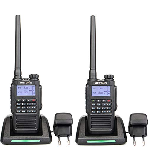 Retevis RT87 Walkie Talkie Profesional, IP67 Impermeable, Doble Banda 128 Canales, Alcance de hasta 5 KM, CTCSS/DCS FM, Radio DTMF, VOX Alarma, Walkie Talkie Impermeable (Negro, 2Pcs)