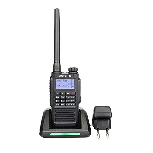 Retevis RT87 Walkie Talkie Recargable Doble Banda IP67 Impermeable 128 Canales CTCSS/DCS FM Radio VOX Alarma de Emergencia MSK/DTMF / 2T / 5T Walkies Profesionales (Negro, 1 Pack)