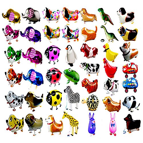 RETON Globo de Aluminio Animal, 20Pcs Globos Animales Cumpleaños, Globos Animales Helio - Helio está Permitido, Decoración de la Fiesta de Cumpleaños de los Niños