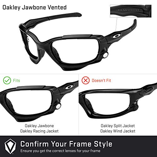 Revant Lentes de Repuesto Oakley Jawbone Vented (Ajuste Asiático), Polarizados, Negro Cromado MirrorShield