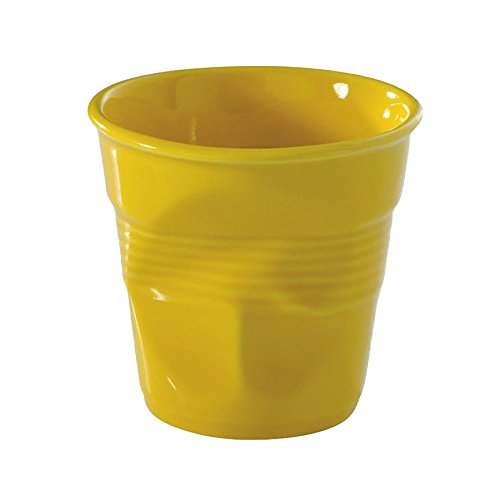 Revol Froissés Amarillo 1pieza(s) tazón - Taza/Vaso (Solo, 0,08 L, Amarillo, Porcelana, 1 Pieza(s), 60 mm)