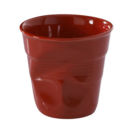 Revol Froissés Rojo 1pieza(s) Taza y tazón - Taza/Vaso (Solo, 0,18 L, Rojo, Porcelana, 1 Pieza(s), 85 mm)