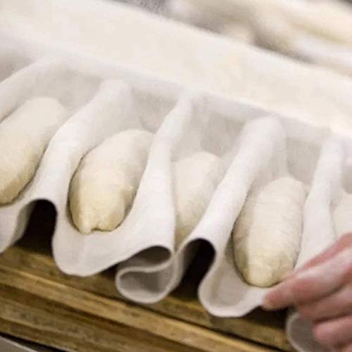 Richaa Tela Panadero, 75 * 110cm Panadero Lino Hacer Baguettes y Panes, Rápida Fermentado de panaderia para Pruebas de Masa Que prueban