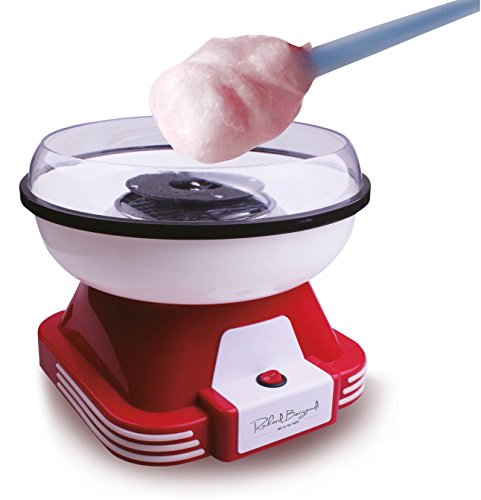 Richard Bergendi Maquina Algodon de Azucar | Retro Cotton Candy Machine | Usar Azúcar Regular de Caramelo Duro Sin Azúcar | 500W Rojo