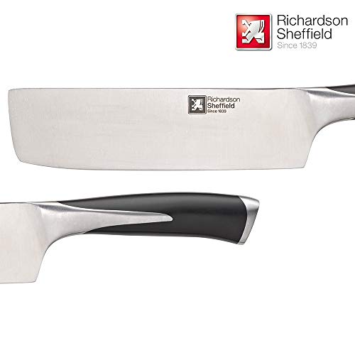 RICHARDSON SHEFFIELD KYU-Cuchillo japonés de Cocina, Acero Inoxidable, Negro, 43.2 x 11.3 x 3.2 cm