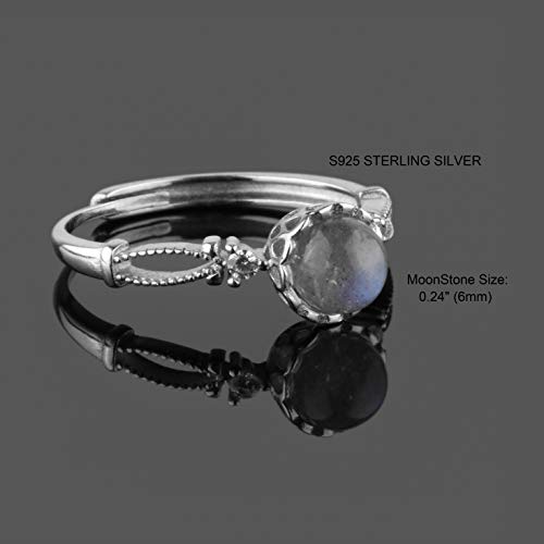 Rivertree Mujer Plata fina 925 plata de ley Moonstone