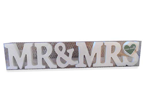 RJB Stone Mr and Mrs, Letras de Madera en Color Crema