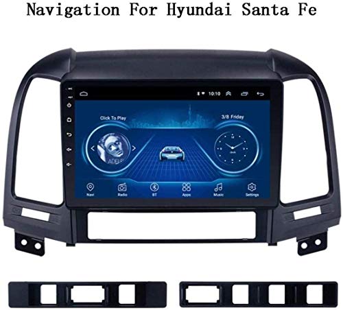 RLIRLI Android 8.1, Radio estéreo GPS Multimedia Car Navegación GPS para vehículos 9 Pulgadas, Navegación por Video para vehículos Hyundai Santa Fe, Sistema navegación GPS, WiFi, 1 + 16G