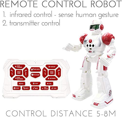 Robot teledirigido superior de la raza para los niños - Robots de RC con las luces LED, juguetes infrarrojos del control; Cantar, bailar, hablar, dos modos de caminar,