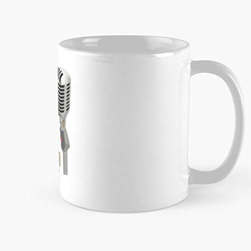 Rock Misheard Singing Lyrics Humour N Comedy 80S and Microphone Roll La Mejor Taza de café de cerámica de mármol Blanco de 11 oz