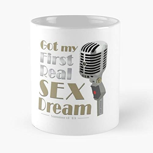 Rock Misheard Singing Lyrics Humour N Comedy 80S and Microphone Roll La Mejor Taza de café de cerámica de mármol Blanco de 11 oz