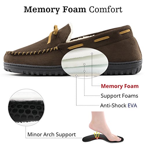 RockDove Hombres de Minnesota mocasín Zapatilla con Espuma de Memoria 10 M US Café exprés