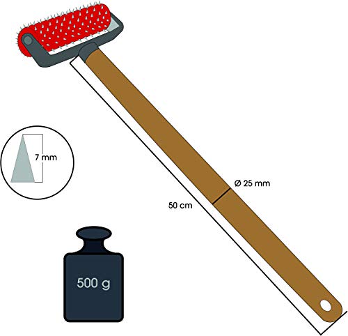 Rodillo de espino de 150 x 500 mm, rodillo para uñas, para perforar papel pintado