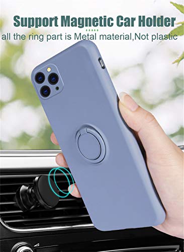 Rokmym - Carcasa de silicona líquida compatible con iPhone 11 con anillo de 360 grados, soporte magnético para el coche, antihuellas, para iPhone 11 Azúcar mandarina iphone 6/6s