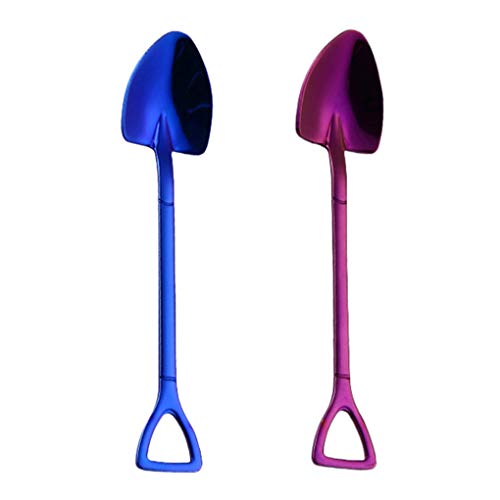 Rolin Roly 7 Piezas Mini Cuchara de Café Té Helado Azúcar Postre Vistoso del Acero Inoxidable Cucharaditas de Sirena Coffee Spoon (A Tipo/7 piezas)