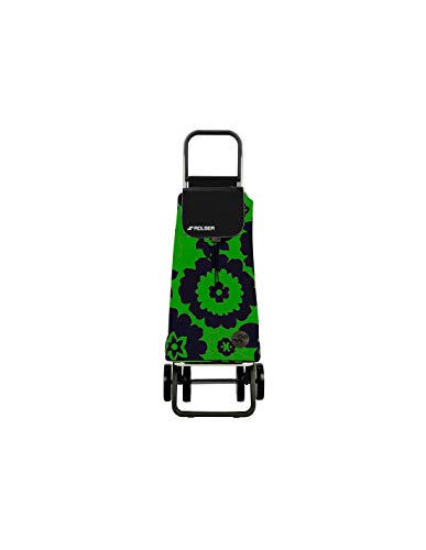 Rolser Carro Pack Flor 4 Ruedas Plegable - Verde/Negro