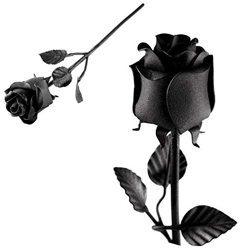 Rosa de Hierro forjada a mano  – 100 % forjada en hierro negro – regalo único de aniversario