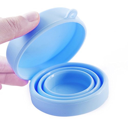 ROSENICE Taza de silicona plegable portátil para excursión Camping Picnic (azul)