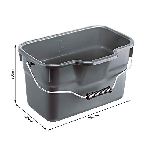 Rotho Basic, cubo cuadrado de 12 litros con mango y balanza, Plástico PP sin BPA, antracita, 12l 38.0 x 26.0 x 23.0 cm