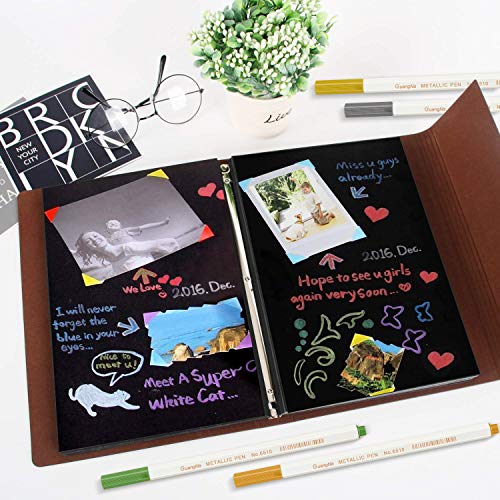 Rotuladores metálicos, Leenou 20pc rotuladores, juego de 20 colores surtidos para dibujo de álbum de fotos/regalo de cumpleaños por bricolaje/Hacer tarjetas/Scrapbooking, Pintura de roca Vidrio