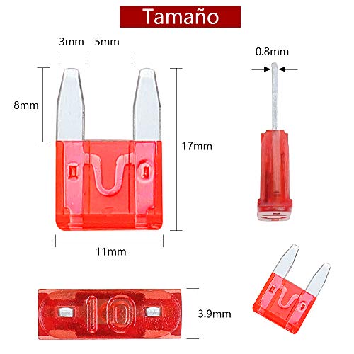 Rovtop 150Pcs Mini Fusibles Coche Pequeño - Mini Fuse Surtido Fusible de Cuchilla Pequeño para Camión con un Fórceps y Estuche de Almacenamiento（2A 3A 5A 7,5A 10A 15A 20A 25A 30A 35A 40A）