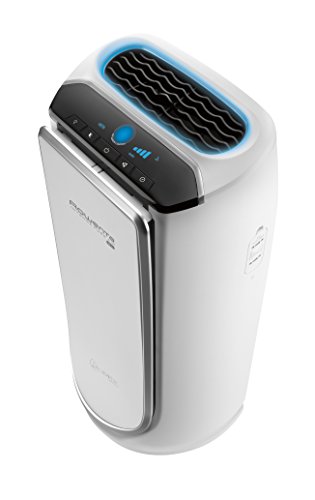 Rowenta Intense Pure Air PU6020 Purificador de Aire XL, para Habitaciones hasta 120 m², con sensores contaminación y 4 Niveles de filtración, 75 W, 4 Velocidades, Plata, Blanco