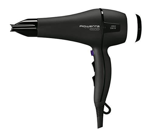 Rowenta Signature Pro CV7840F0 - Secador de pelo motor Profesional AC de 2200 W, función iónica, 2 velocidades y 3 ajustes de temperatura con boquillas concentradoras y difusor