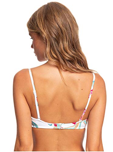 Roxy Lahaina Bay - Top De Bikini Bandeau Moldeado para Mujer Conjunto De Bikini Bandeau, Mujer, Bright White Tropic Call s, S