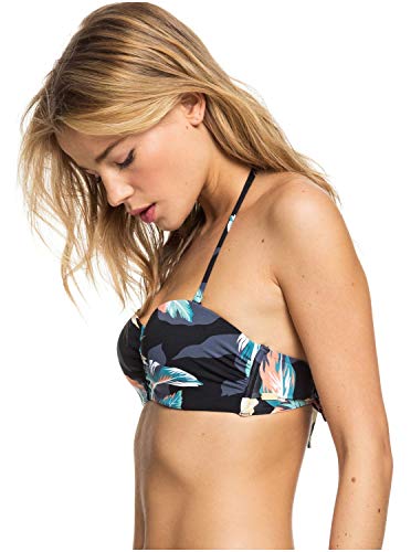 Roxy - Top de Bikini Bandeau Moldeado - Mujer - M - Negro