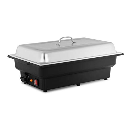 Royal Catering Calentador de buffet Chafing Dish RCCD-1/1-65-KS-E (900 W, Profundidad recipiente: 65 mm, 8 litros, 5 niveles de temperatura, Recipiente GN 1/1 incl.)