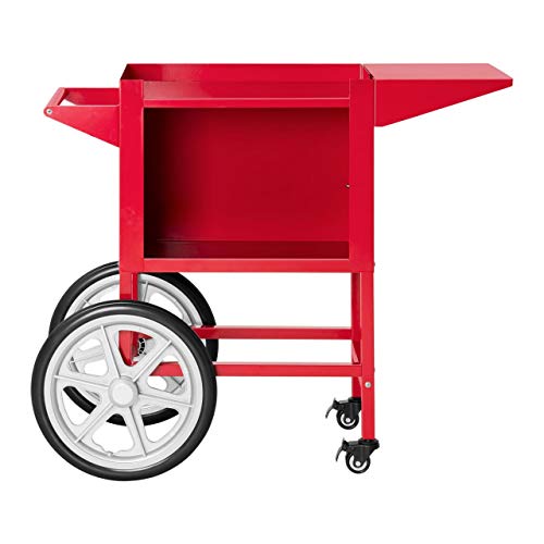 Royal Catering Carrito Para Máquinas Palomiteras RCPT-14 (Color Rojo, 2 Frenos De Estacionamiento, Chapa De Acero Lacada)