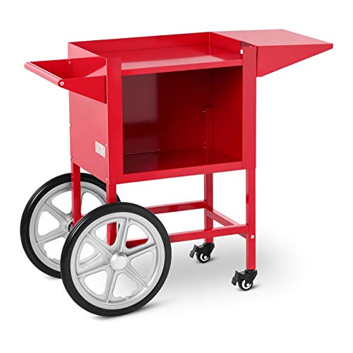 Royal Catering Carrito Para Máquinas Palomiteras RCPT-14 (Color Rojo, 2 Frenos De Estacionamiento, Chapa De Acero Lacada)