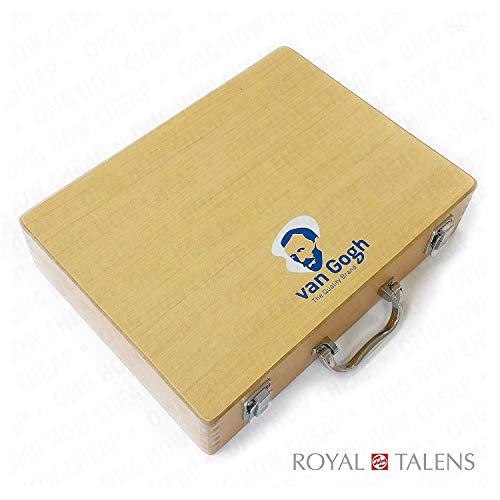 Royal Talens - Van Gogh Acrílico Arte Instalado en Premium Caja de Madera - con Pinturas, Paleta, y Cepillos