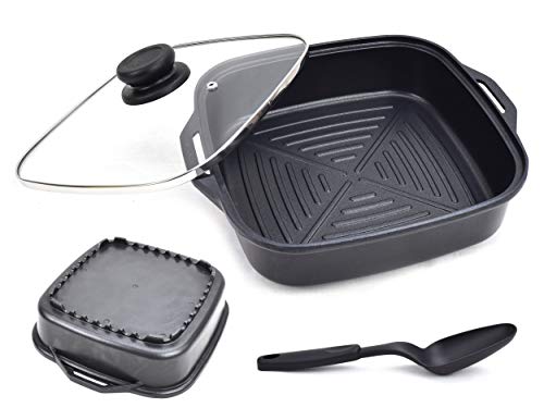 RSonic - TruWare - Hornillo de Gas para Camping (sartén para Barbacoa + Olla + Utensilios de Cocina), Nur Das Mega Set