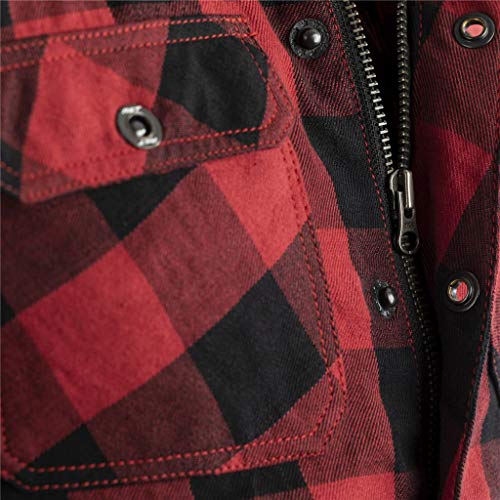 RST lenador reforzado forrado CE para hombre rojo textil moto camisa EUX-Small