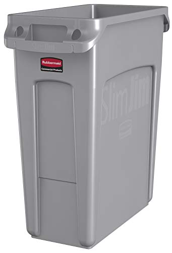 Rubbermaid Commercial Products 1971258 Contenedor con Canales de Ventilación 60 L, Gris