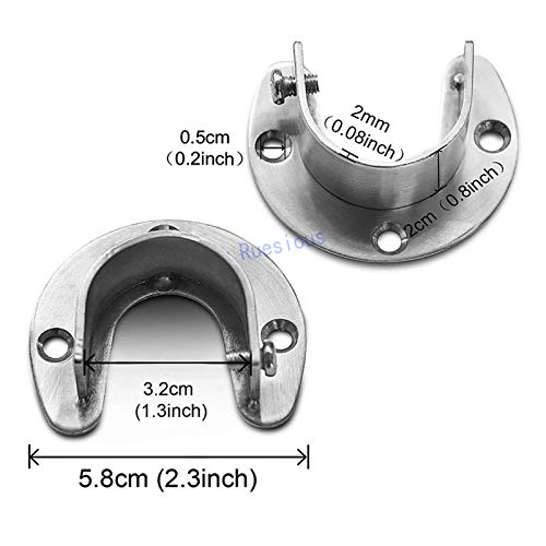 Ruesious Set de 2 soportes ajustables,Soporte para barra de armario, para barra de armario,soportes para barra de cortina de ducha de armario