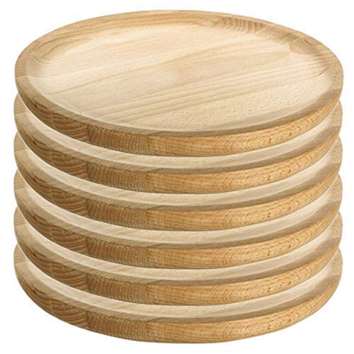 Ruibal - Platos para Pulpo de Madera - Set de 6 - Ø 20 cm Pino de primera calidad Ideal para comer pulpo a la gallega, pulpo.