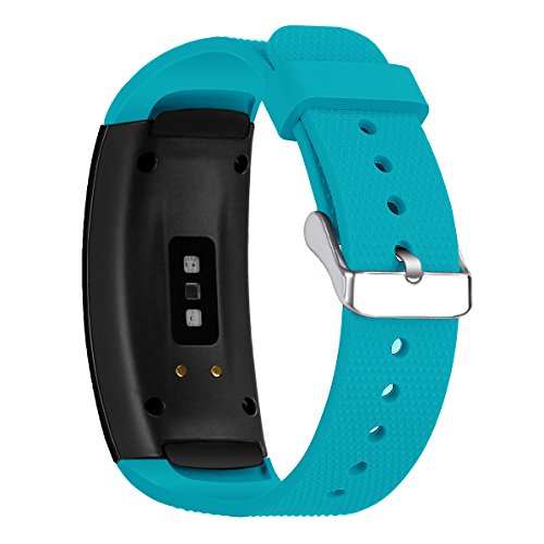 Rukoy Correas para Samsung Gear Fit2 Band/Gear Fit2 Pro [Paquete de 2: Verde Azulado + púrpura], Accesorios para Baterías de Repuesto para Samsung Gear Fit2 Pro SM-R365/Gear Fit2 SM-R360(5.9"-7.5")