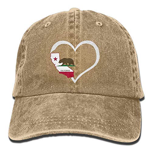 Rundafuwu Gorras de béisbol/Hat Trucker Cap Gorras de béisbol Hats Love California Republic I Love Cali Life Adult Sport Baseball Cap Cowboy Hat Adjustable Unique Personality Cap