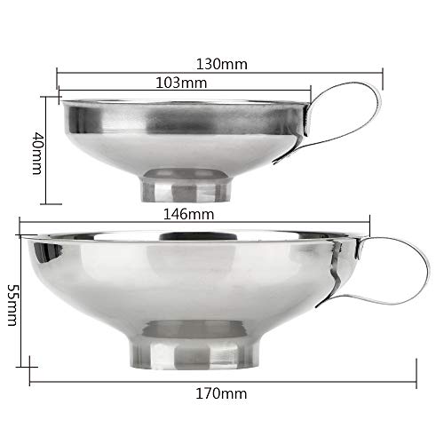 Runy Embudo de Cocina de Acero Inoxidable de Boca Ancha para Transferencia de líquido de enlatado, Small