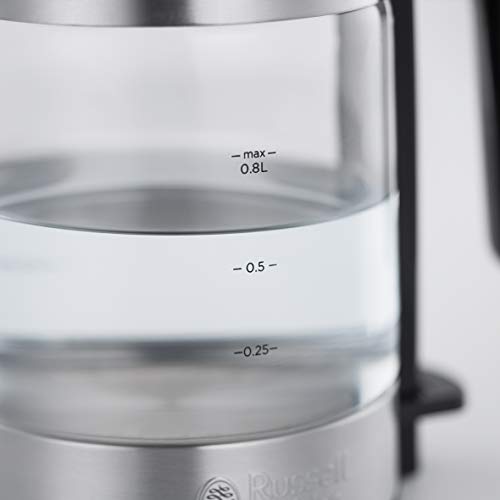 Russell Hobbs Compact Home 24191-70 – Hervidor de Agua (Eléctrico, 0.8 l, Acero Inox, 2200 W, Diseño Compacto, Cristal)