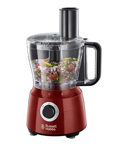 Russell Hobbs Desire - Procesador de Alimentos (Licuadora, Amasador, Cortador de verduras, 600 W, Rojo) - ref. 24730-56