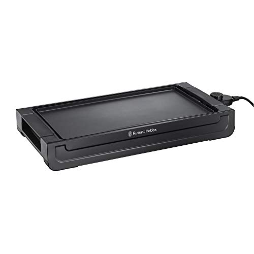 Russell Hobbs Fiesta - Plancha de Cocina Eléctrica (2400 W, Apta Lavavajillas, Bandeja Goteo, Negro) - ref. 22550-56