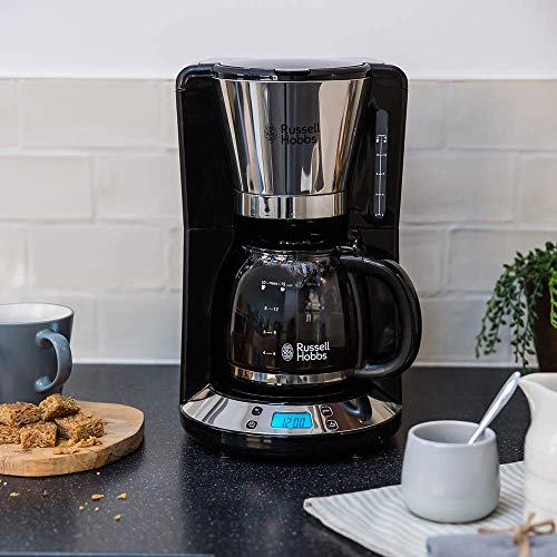 Russell Hobbs Victory - Cafetera de Goteo (Jarra Cafetera para 15 Tazas, 1000 W, Inox, Gris y Negro) - ref. 24030-56