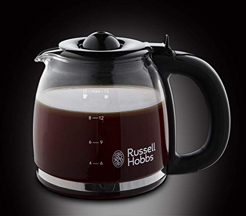 Russell Hobbs Victory - Cafetera de Goteo (Jarra Cafetera para 15 Tazas, 1000 W, Inox, Gris y Negro) - ref. 24030-56