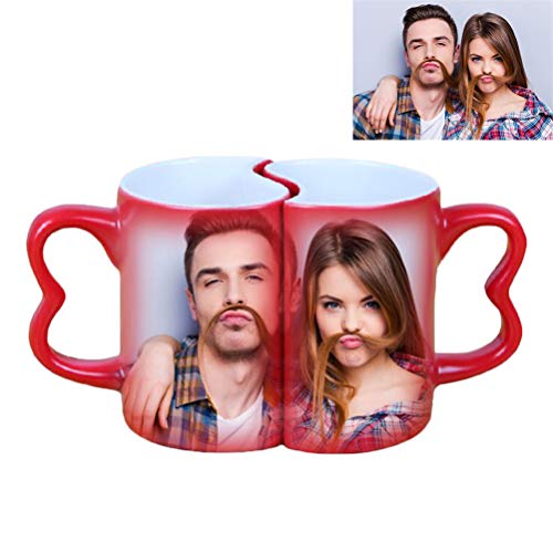 RYTUUFKJGS Foto Personalizada Color Mágico Taza Cambiante Sensible Al Calor Debe DIY Taza De Café(Rojo 9 * 5.5 CM/3.54 * 2.17 IN)